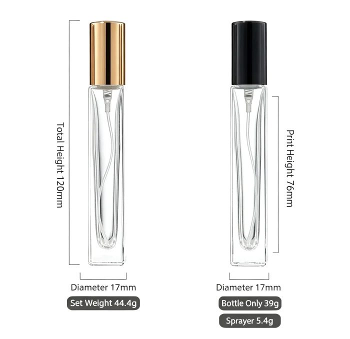 10ml Tall Square Refillable Perfume Spray Bottles, Premium Empty Glass Travel Fragrance Containers - Image 5