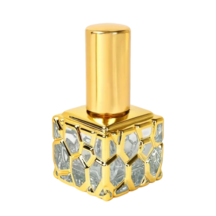 electroplated cube perfume bottles 10ml mini glass sample travel refill