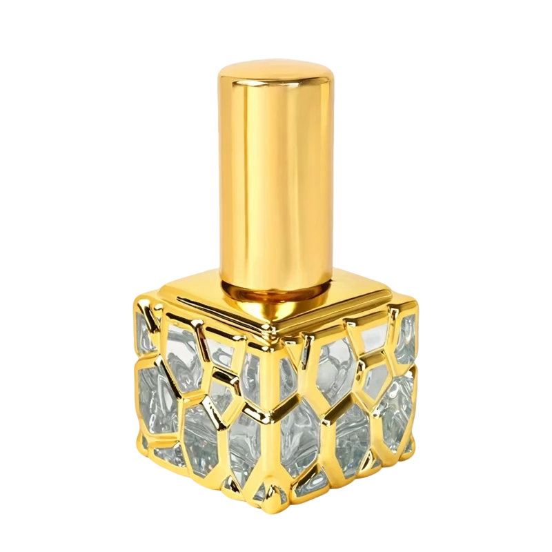 electroplated cube perfume bottles 10ml mini glass sample travel refill