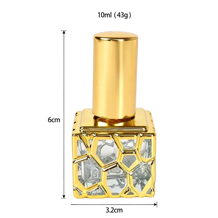 10ml Electroplated Spray Water Cube Perfume Bottles, Mini Empty Glass Sample Travel Refill Containers - Image 4