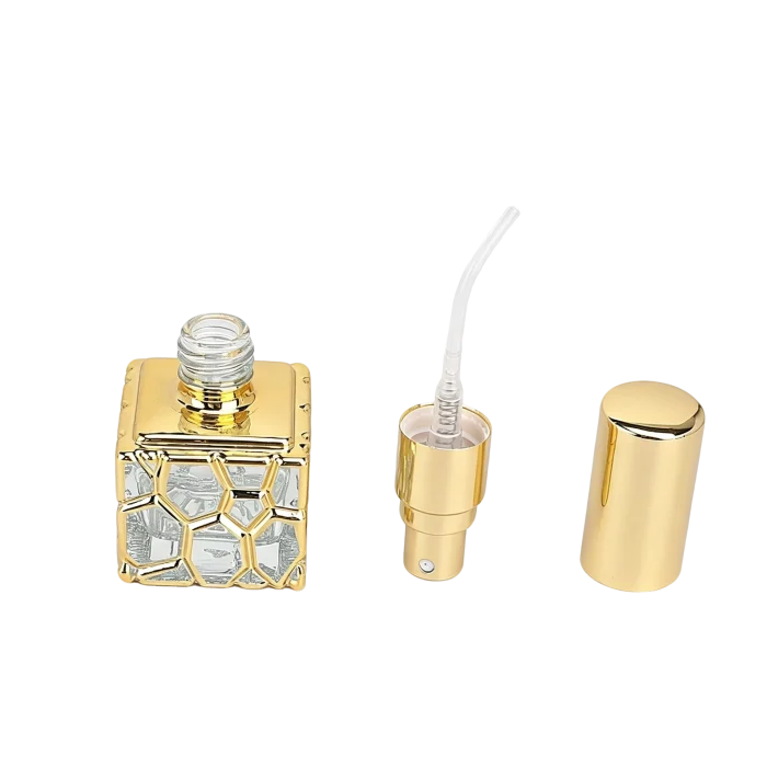 10ml Electroplated Spray Water Cube Perfume Bottles, Mini Empty Glass Sample Travel Refill Containers - Image 3