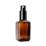 amber square glass bottles spray lotion pumps 10ml 25ml 50ml 100ml UV blocking