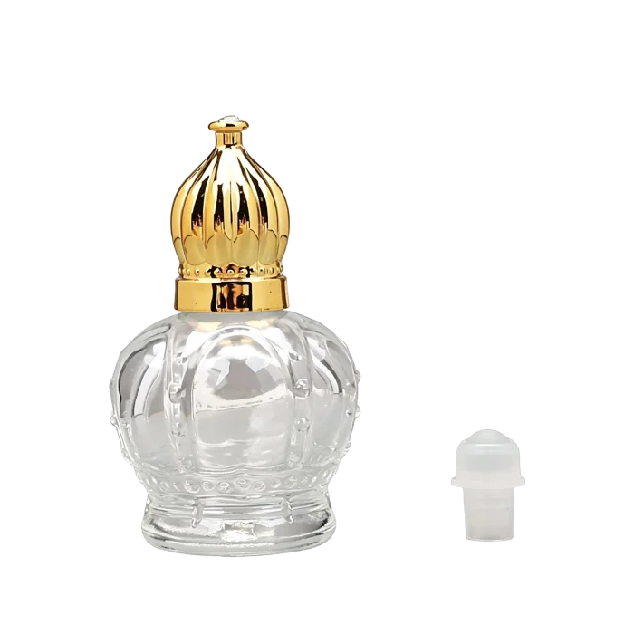 Luxury 15ml UV Plated Glass Roll On Bottles with Crown Cap, Portable Empty Sample Containers for Essential Oils and Perfume - Image 4