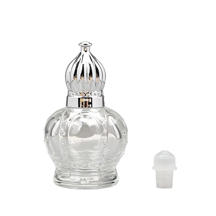 Luxury 15ml UV Plated Glass Roll On Bottles with Crown Cap, Portable Empty Sample Containers for Essential Oils and Perfume - Image 3