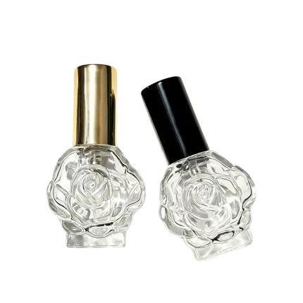 rose printed glass spray bottles 10ml travel refillable perfume container
