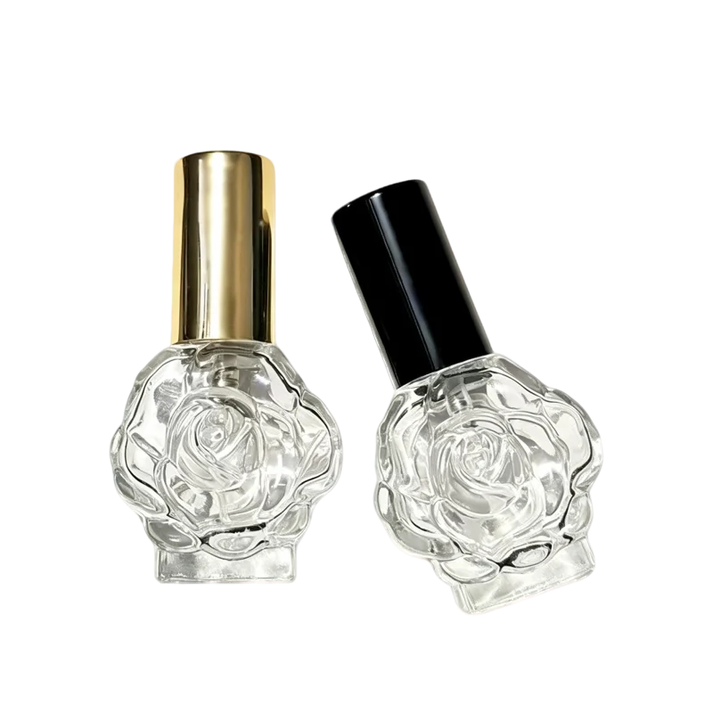 rose printed glass spray bottles 10ml travel refillable perfume container