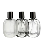 oval glass fine mist spray bottles 30ml thin black frosted frosted clear