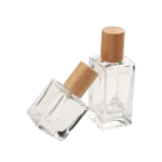 30ml & 50ml Refillable Glass Perfume Bottles with Screw-On Beech Wood Caps - Image 2