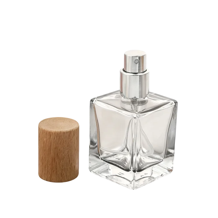 30ml & 50ml Refillable Glass Perfume Bottles with Screw-On Beech Wood Caps - Image 4