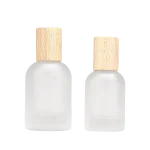frosted glass spray bottles wooden caps 30ml 50ml 100ml