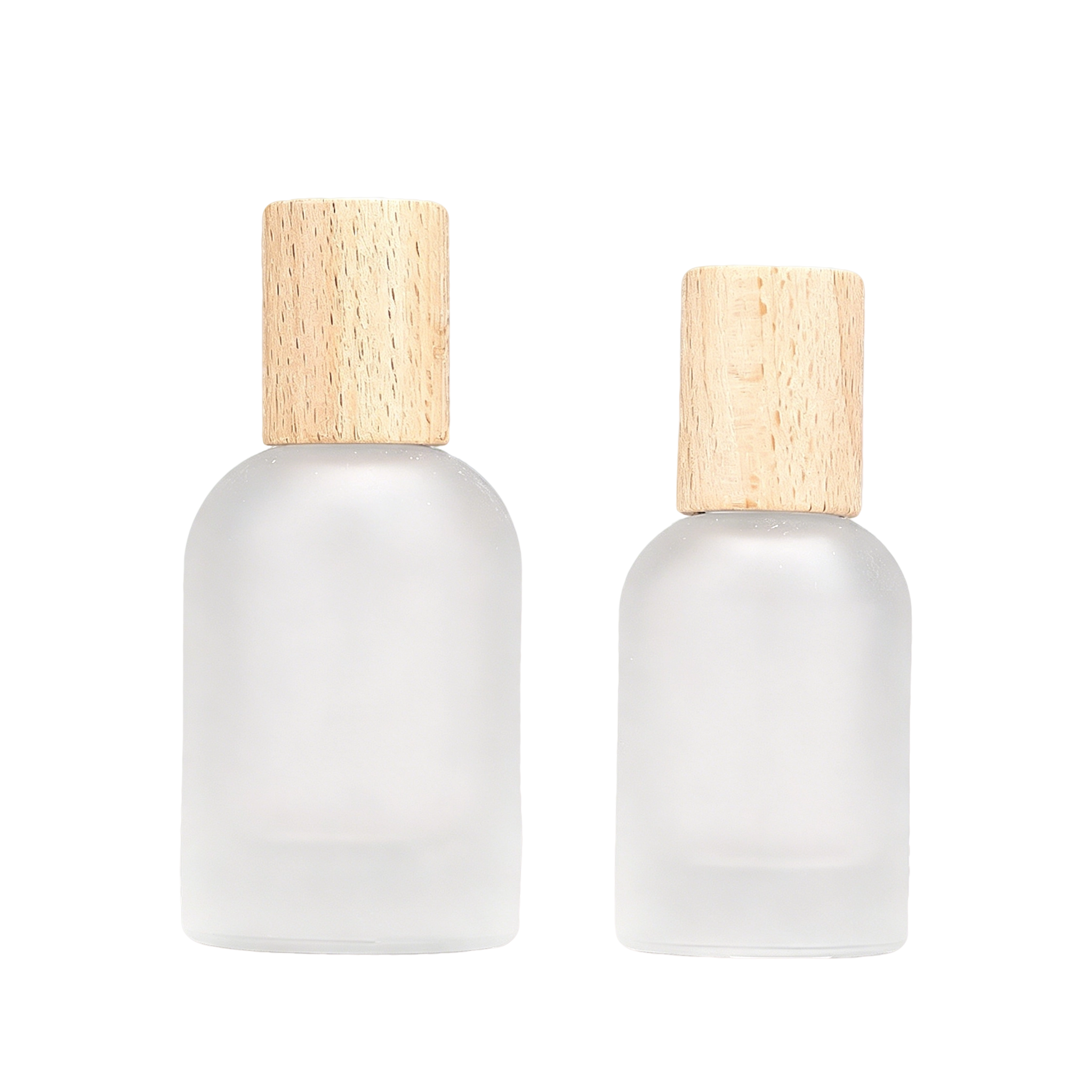 VT-GB-0028-主图 frosted glass spray bottles wooden caps 30ml 50ml 100ml