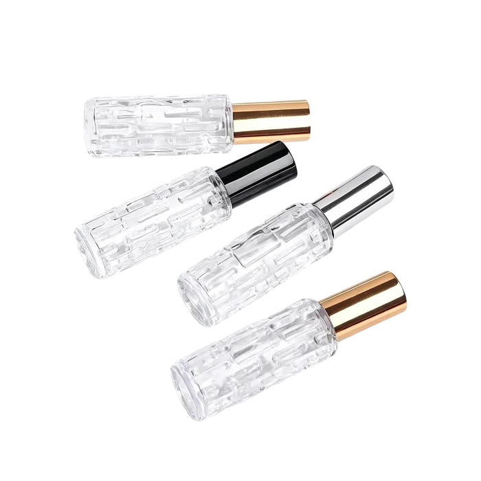 10ml Luxury Embossed Bitter Melon Glass Perfume Spray Bottles, Portable Empty Travel Refill Containers - Image 2