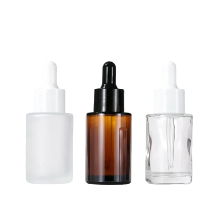 round glass dropper bottles 30ml amber frosted clear cosmetics essential oils
