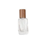 20ml/30ml/50ml Clear Square Glass Perfume Bottles with Wood & Metal Caps - Image 4