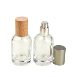 30ml 50ml 100ml Round Clear Glass Perfume Mist Spray Bottles with Wooden Caps - Image 4