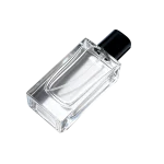 30ml Flat Square Glass Perfume Bottles, Clear Crimp Spray Cosmetic Bottles with Press Nozzle - Image 4
