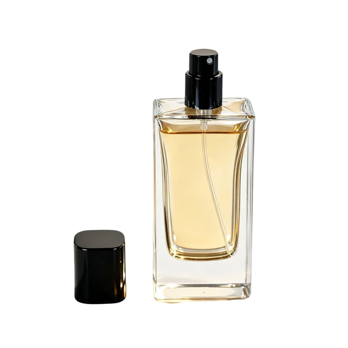 30ml Flat Square Glass Perfume Bottles, Clear Crimp Spray Cosmetic Bottles with Press Nozzle - Image 3