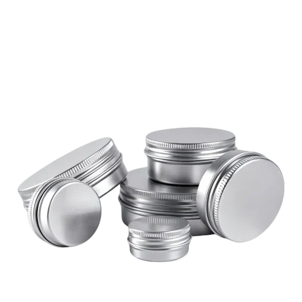 aluminum cream jars 5ml to 400ml with screw caps