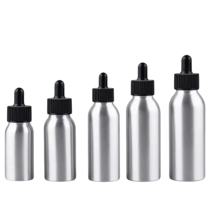 aluminum bottles with dropper caps 30ml 50ml 100ml