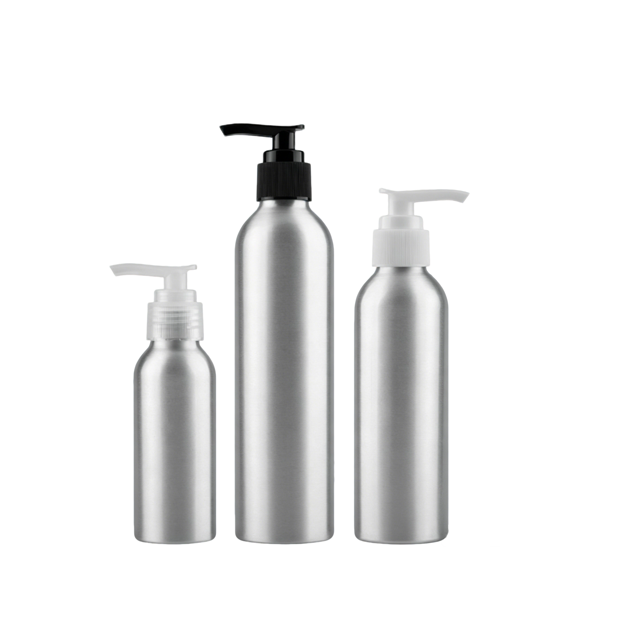 VT-MB-0006-主图 aluminum bottles with PP pumps 30ml to 250ml
