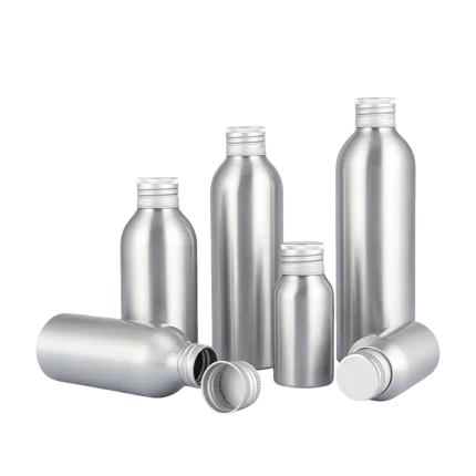 aluminum bottles with aluminum caps 30ml to 250ml