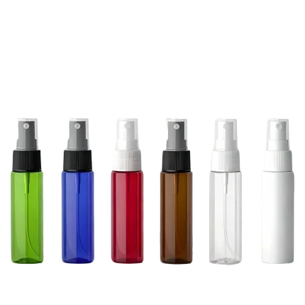 30ml PET mist spray bottles 6 colors blue amber white red green clear