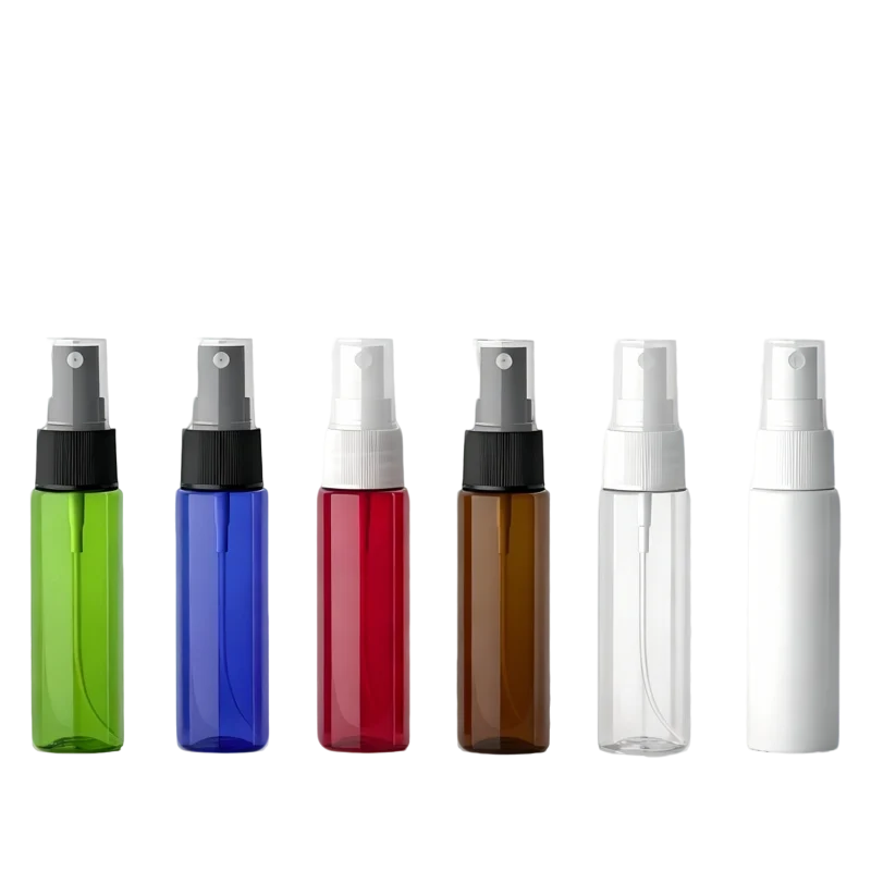 30ml PET mist spray bottles 6 colors blue amber white red green clear