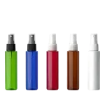 100ml PET spray bottles 7 colors pink white clear black amber green blue
