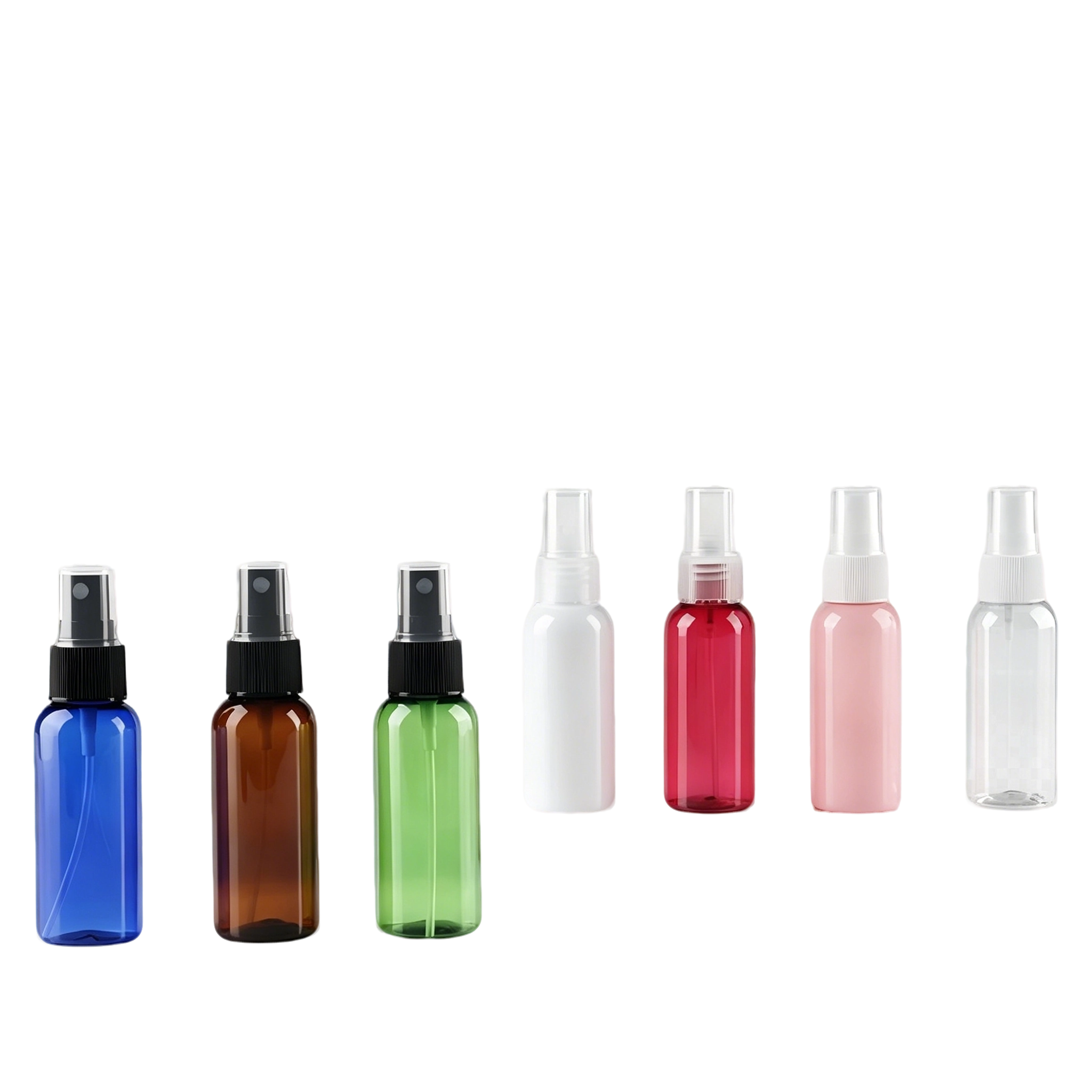 VT-PB-0007-主图-0 50ml PET spray bottles 7 colors amber blue green clear white red black