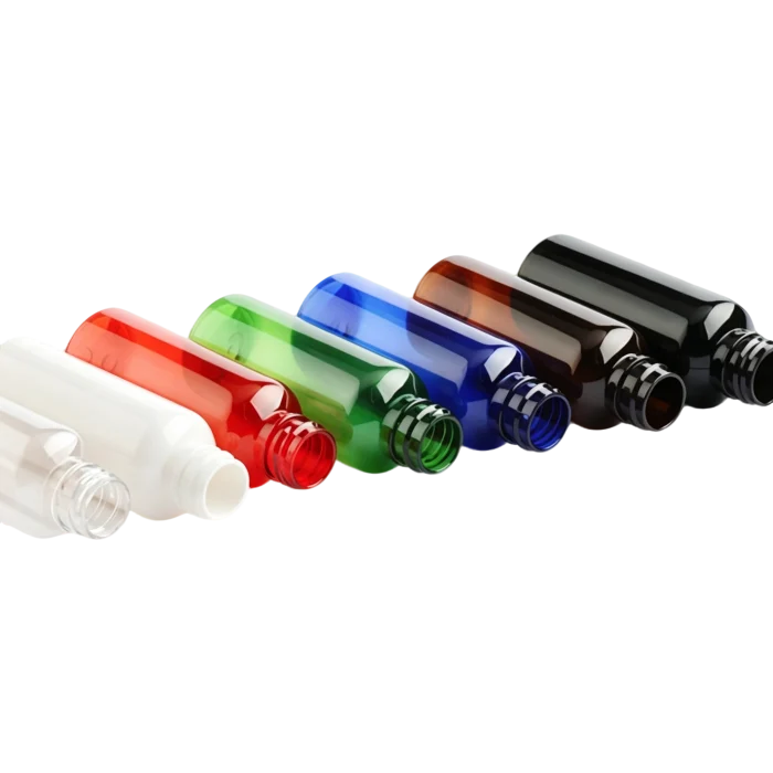 50ml Round Shoulder PET Spray Bottles, In Stock in Amber, Blue, Green, Clear, White, Red and Black - Image 2