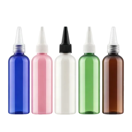 50ml PET bottles with pointed caps 7 colors