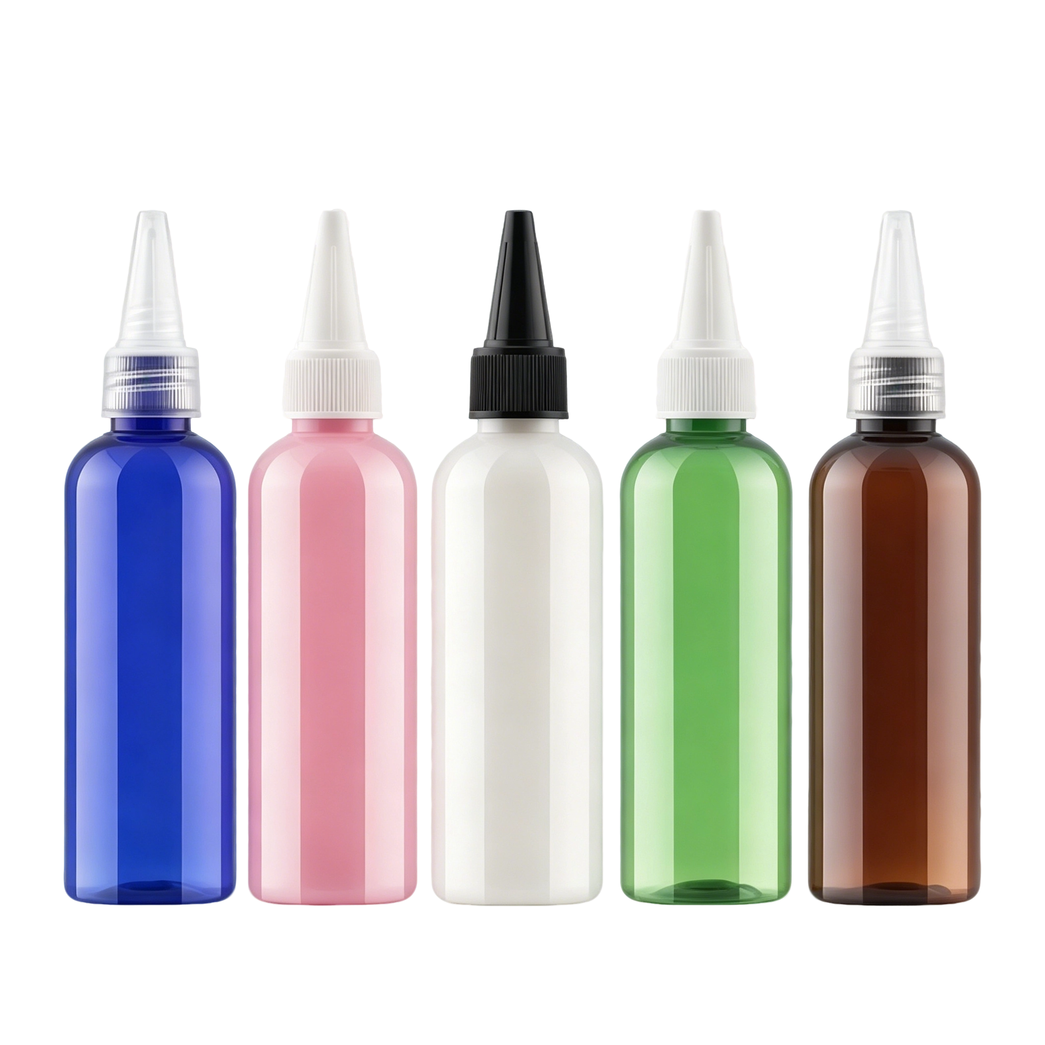 VT-PB-0009-主图 50ml PET bottles with pointed caps 7 colors