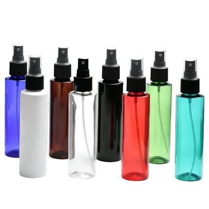 120ml PET spray bottles 7 colors pink white clear black amber green blue