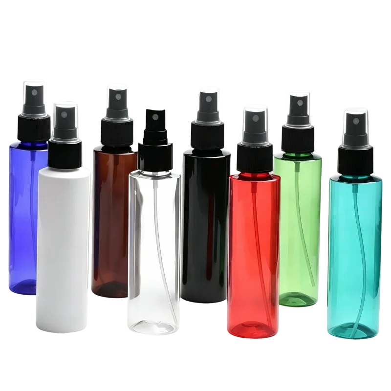 120ml PET spray bottles 7 colors pink white clear black amber green blue