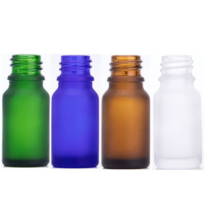 18mm frosted amber (UV-blocking) glass bottle, capacities 5ml to 100ml