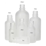 18mm frosted clear glass bottle, capacities 5ml to 100ml