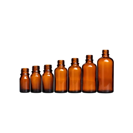 Amber 18mm glass essential oil bottles from 5ml to 100ml