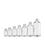 Clear 18mm glass essential oil bottles from 5ml to 100ml