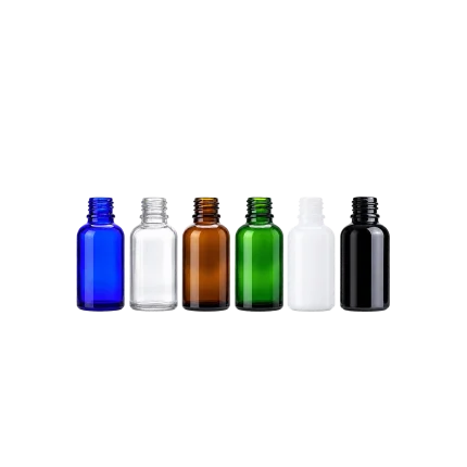 18mm glass essential oil bottles in six colors