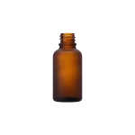 Amber frosted glass bottle with 18mm neck