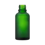 Green frosted glass bottle with 18mm neck