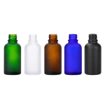 18mm frosted glass bottles in five colors, 5ml to 100ml