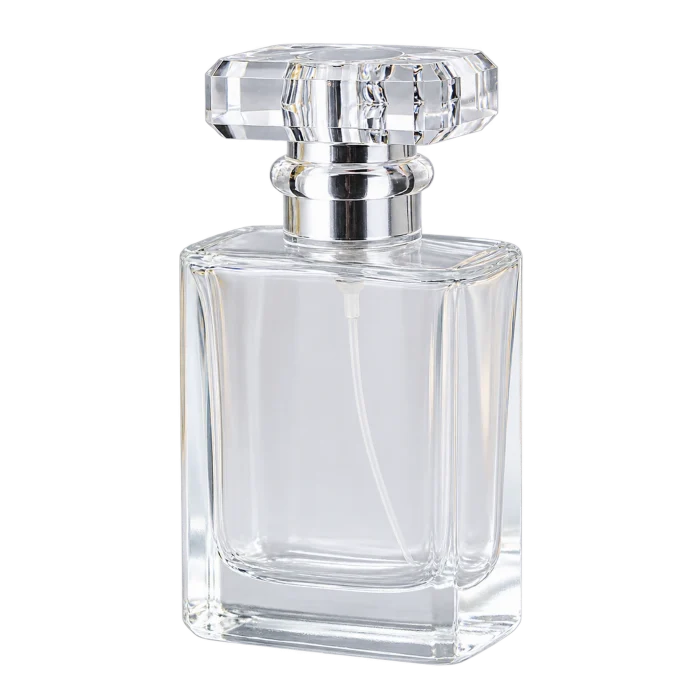 Glass spray bottle with clear T cap