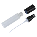 Glass spray bottles with black, silver, and gold aluminum sprayers