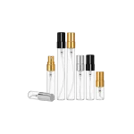 2ml, 3ml, 5ml & 10ml Glass Spray Bottles in Clear & Amber with PP or Aluminum Sprayers