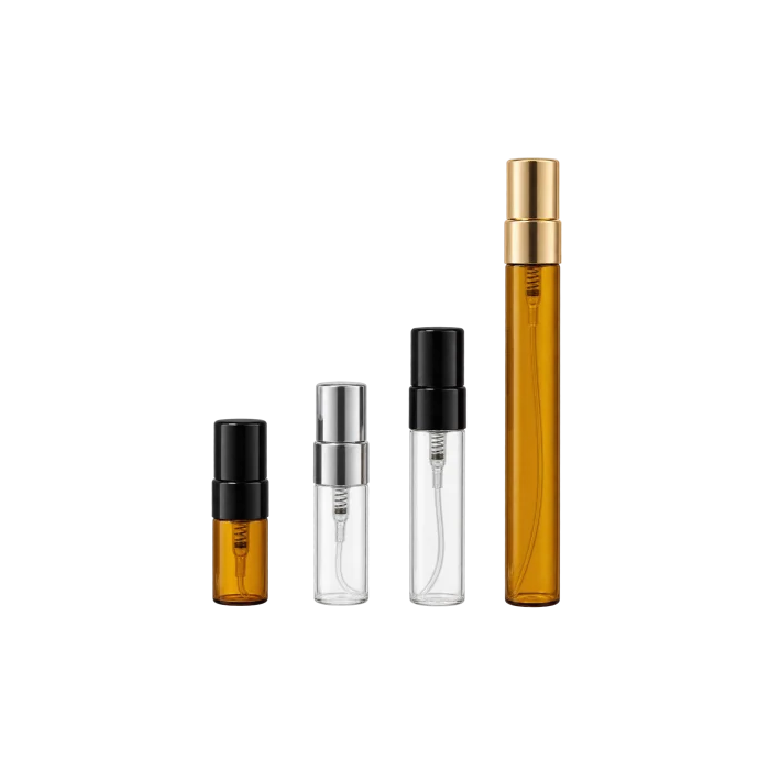 2ml, 3ml, 5ml & 10ml Glass Spray Bottles in Clear & Amber with PP or Aluminum Sprayers - Image 4