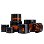 Amber glass jars with cap options