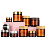 Amber glass jars with cap options