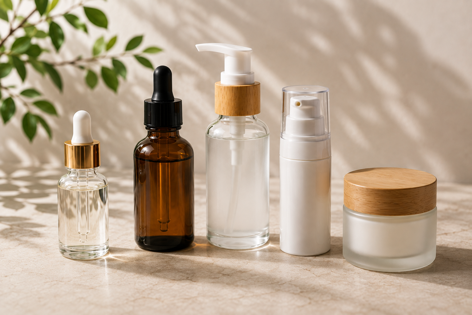 Cosmetic packaging assortment for sample pilot run and bulk production planning