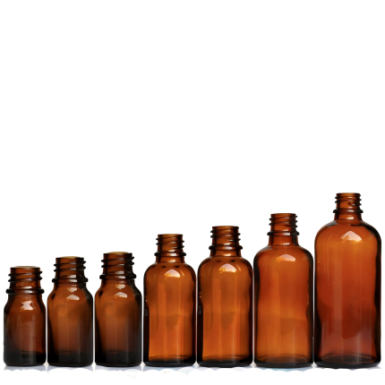 18mm glass bottle in Amber